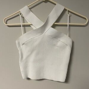 Aritzia BABATON Sculpt Knit Criss Cross Cropped Tank